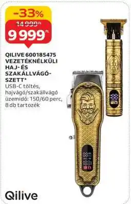Auchan QILIVE 600185475 VEZETÉKNÉLKÜLI HAJ- ÉS SZAKÁLLVÁGÓ-SZETT ajánlat