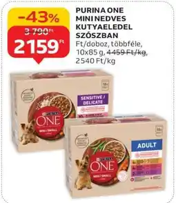 Auchan PURINA ONE Mini Nedves Kutyaeledel Szószban ajánlat