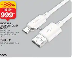 Auchan HOCO X88 TELEFONTÖLTŐ KÁBEL ajánlat