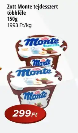 Real Zott Monte tejdesszert ajánlat