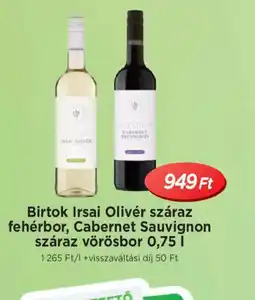 Real Birtok Irsai Olivér/Cabernet bor ajánlat