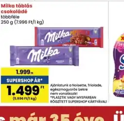 Interspar Milka táblás csokoládé ajánlat