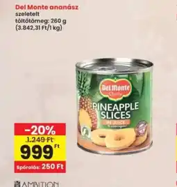 Interspar Del Monte ananász szeletelt ajánlat