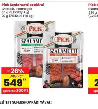 Interspar PICK Szalametti szalámi ajánlat