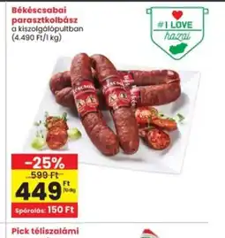Interspar Békéscsabai parasztkolbász ajánlat