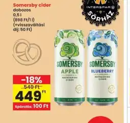 Interspar Somersby cider ajánlat