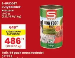 Interspar S-BUDGET kutyaeledel-konzerv ajánlat