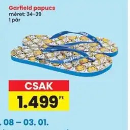 Interspar Garfield papucs ajánlat