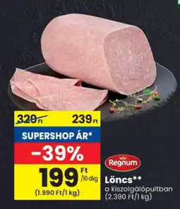 Spar Regnum Löncs ajánlat