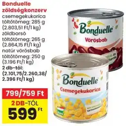 Spar Bonduelle zöldségkonzerv ajánlat