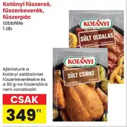 Spar Kotányi fűszersó, fűszerkeverék, fűszerpác ajánlat