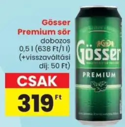 Spar Gösser Premium sör ajánlat