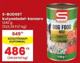 Spar S-BUDGET kutyaeledel-konzerv ajánlat
