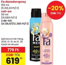 Spar Fa dezodorspray / roll-on ajánlat