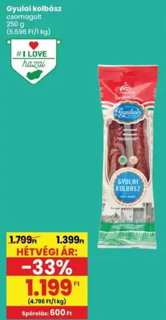 Spar Gyulai kolbász ajánlat