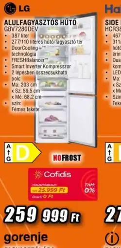 Expert LG ALULFAGYASZTS HŰTŐ GBV7280DEV ajánlat