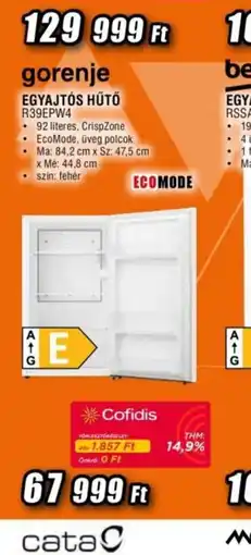 Expert GORENJE EGYAJTS HŰTŐ ajánlat