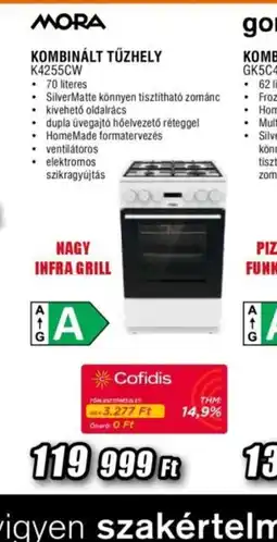 Expert MORA KOMBINÁLT TŰZHELY K4255CW ajánlat