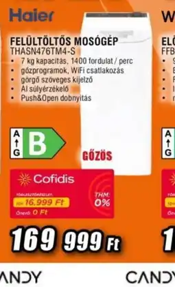 Expert Haier FELÜLTÖLTŐS MOSGÉP ajánlat