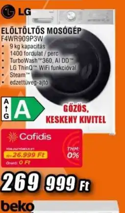 Expert LG MOSGÉP F4WR909P3W ajánlat