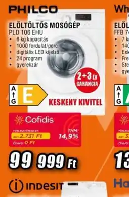 Expert PHILCO ELÖLTÖLTŐS MOSGÉP ajánlat