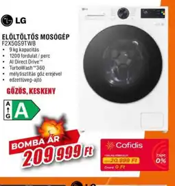 Expert LG ELÖLTÖLTŐS MOSGÉP F2X5QS9TWB ajánlat