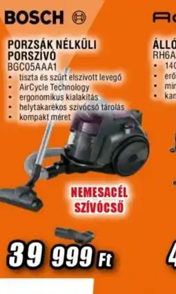 Expert BOSCH PORZSÁK NÉLKÜLI PORSZÍV ajánlat