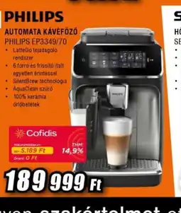 Expert PHILIPS AUTOMATA KÁVÉFŐZŐ EP3349/70 ajánlat