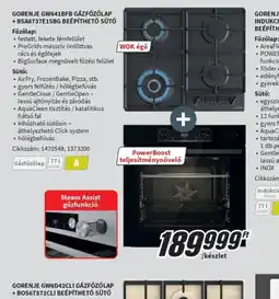 MediaMarkt GORENJE GW641BFB GÁZFŐZŐLAP +BSA6737E15BG BEÉPÍTHETŐ SÜTŐ ajánlat