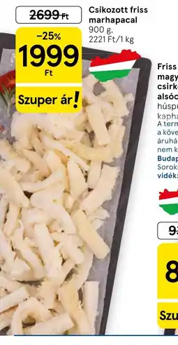 Tesco Csíkozott friss marhapacal ajánlat