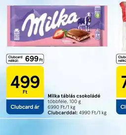 Tesco Milka táblás csokoládé ajánlat