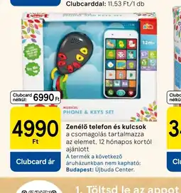 Tesco Zenélő telefon és kulcsok ajánlat