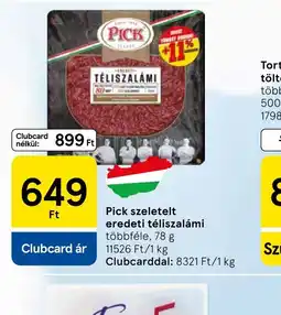 Tesco PICK szeletelt téliszalámi ajánlat