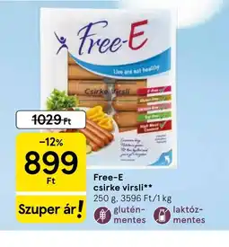 Tesco Free-E csirke virsli ajánlat