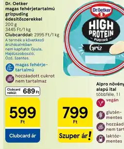 Tesco Dr. Oetker magas fehérjetartalmú grizpuding ajánlat