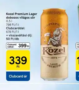 Tesco Kozel Premium Lager dobozos sör ajánlat