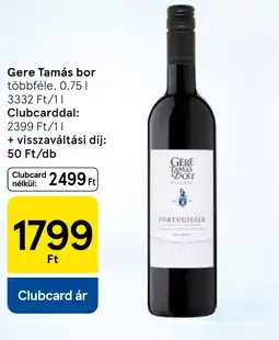 Tesco Gere Tamás bor ajánlat