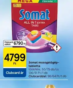 Tesco Somat mosogatgép-tabletta ajánlat