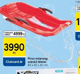 Tesco Piros műanyag szánk fékkel ajánlat