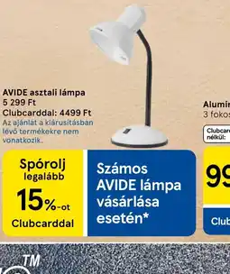 Tesco AVIDE asztali lámpa ajánlat