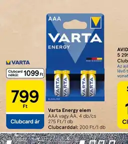 Tesco VARTA Energy elem ajánlat