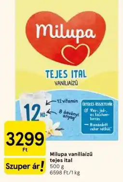 Tesco Milupa vaníliaízű tejes ital ajánlat