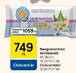 Tesco Neogranormon törlőkendő ajánlat