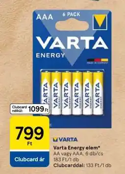 Tesco Varta Energy elem ajánlat