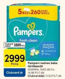 Tesco PAMPERS NEDVES BABA TÖRLŐKENDŐ ajánlat