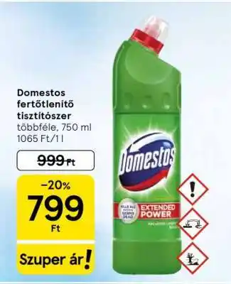 Tesco Domestos fertőtlenítő tisztítószer ajánlat