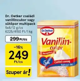Tesco Dr. Oetker családi vanillincukor vagy sütőpor multipack ajánlat