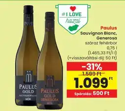 Spar Paulus Sauvignon Blanc, Generosa ajánlat