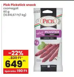 Spar PICK PICKSTICK SNACK ajánlat