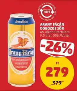 PENNY Arany Fácán Dobozos Sör ajánlat
